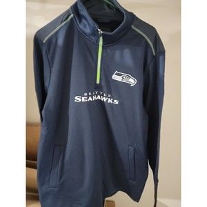 Nwt NFL Team Apparel Men Large Seattle Seahawks Pullover Jacket 1/4 Zip